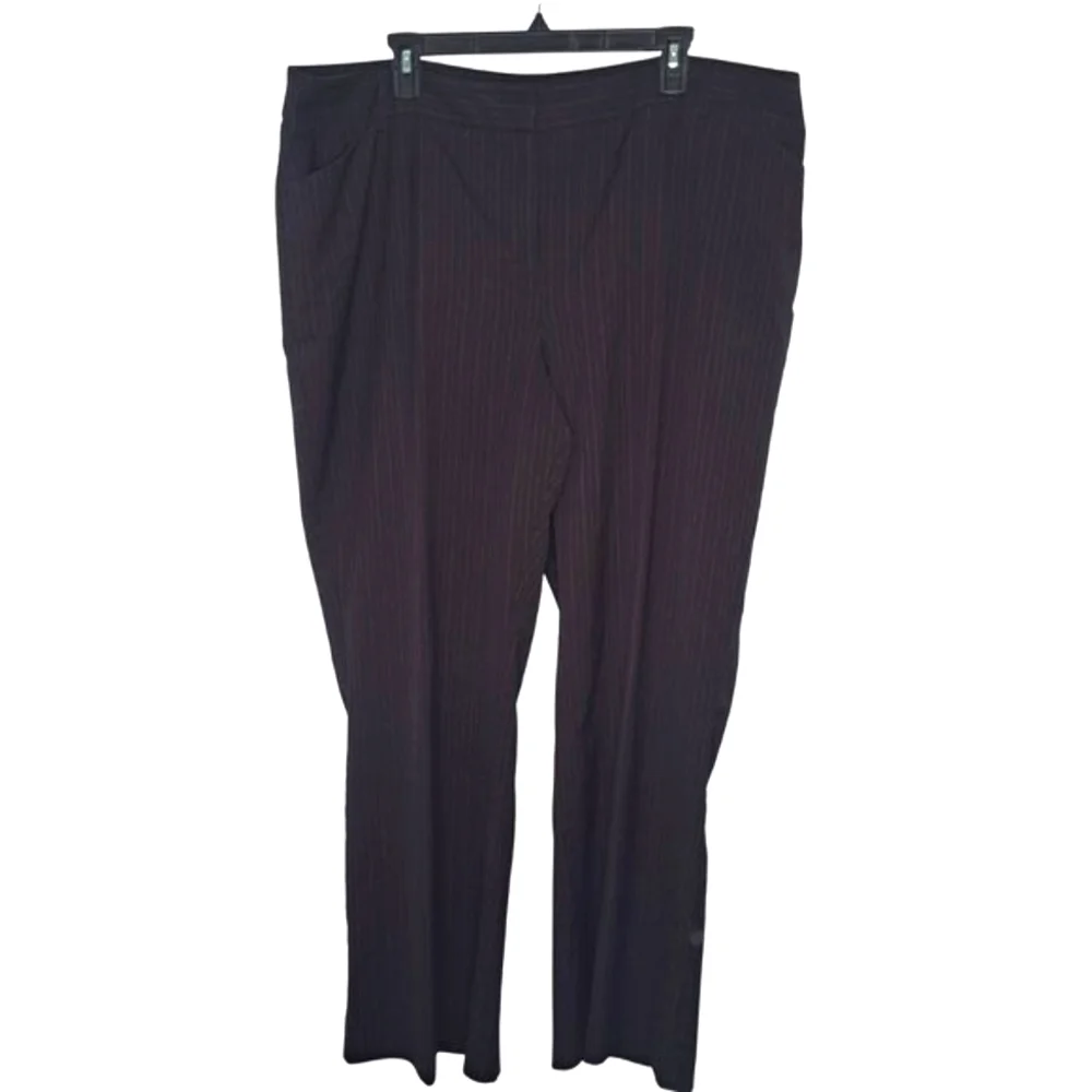 Lane Bryant Black and Red Pinstriped Office Pants Slacks Plus Size 24 - Picture 2 of 7
